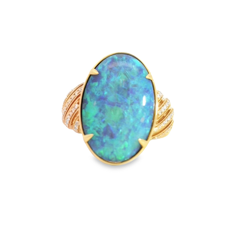 18 Karat Yellow Lady's Gemstone Fasion Ring
