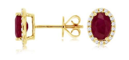 14 Karat Yellow Rubies Gemstone Earrings - ROYAL JEWELRY MFG, INC.