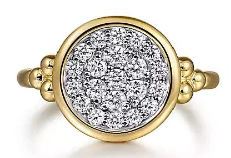 14 Karat Two Tone Women's Diamond Fashion Ring - GABRIEL & CO.