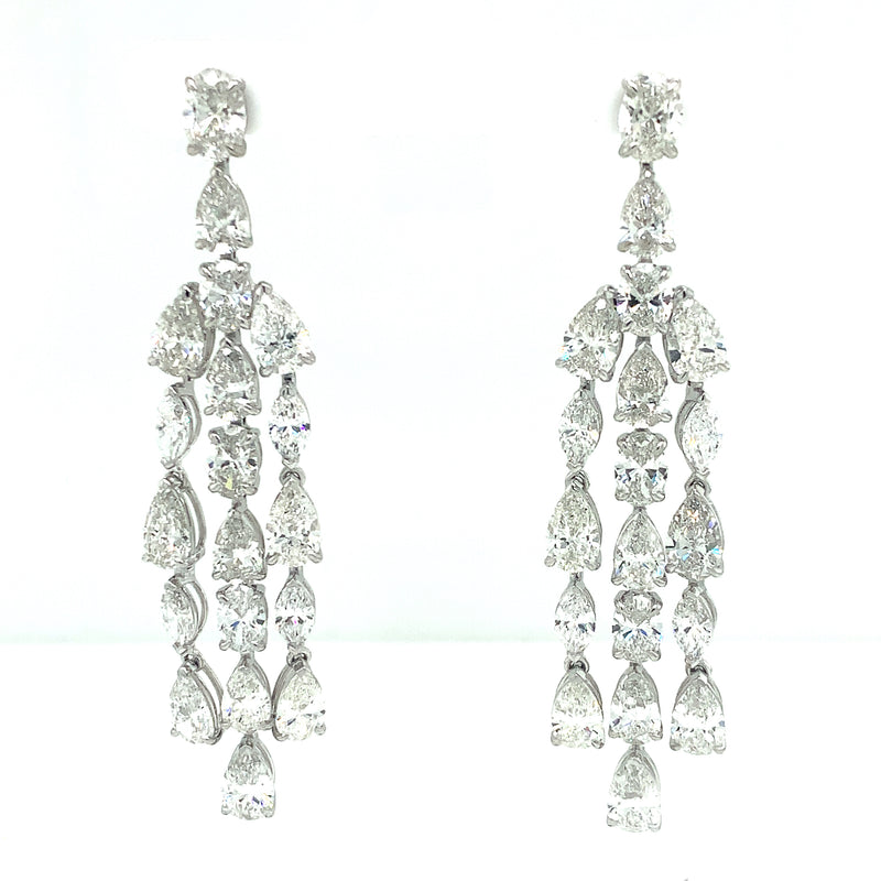 White 14 Karat Dangle Lab Grown Diamond Earrings