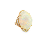 18 Karat Yellow Lady's Halo Gemstone Fasion Ring