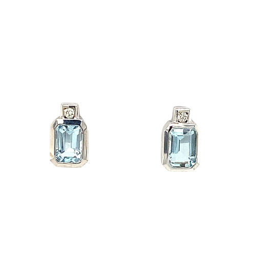 14 Karat White Aquas Gemstone Earrings - RYAN GEMS INC.