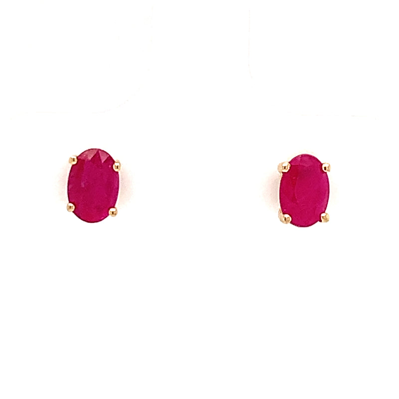 14 Karat Yellow Rubies Gemstone Earrings