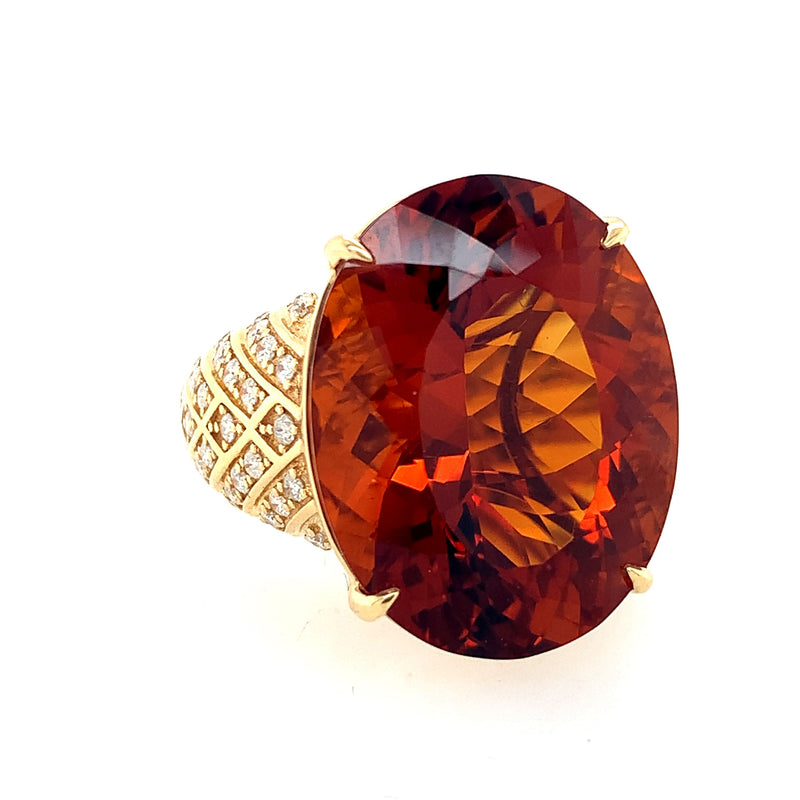 18 Karat Yellow Lady's Gemstone Fasion Ring