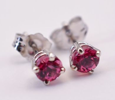 14 Karat White Pink Tourmalines Gemstone Earrings - TJ MANUFACTURING
