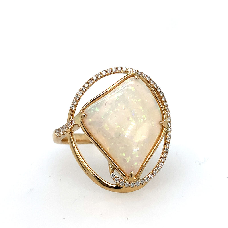 18 Karat Yellow Lady's Gemstone Fasion Ring