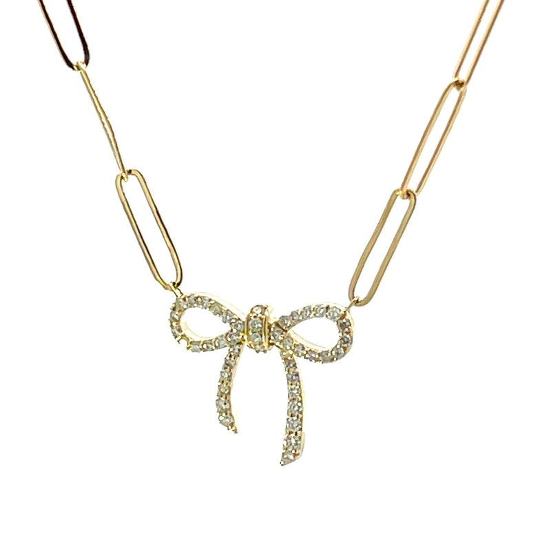 14 Karat Yellow Station Diamond Necklace - ROMAN + JULES