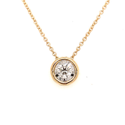 14 Karat Two Tone Diamond Necklace - ROYAL JEWELRY MFG, INC.