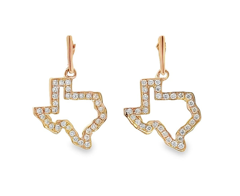 14 Karat Yellow Dangle Diamond Earrings