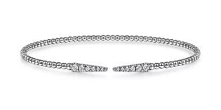 14 Karat White Bangle Diamond Bracelet - GABRIEL & CO.