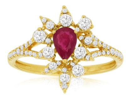 14 Karat Yellow Lady's Gemstone Fasion Ring