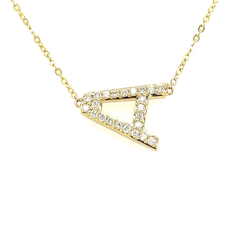 14 Karat Yellow Station Diamond Necklace - CLASSIQUE CREATIONS