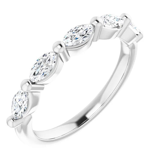 14 Karat White Shared Prong Band - COSTAR JEWELRY