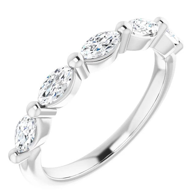 14 Karat White Shared Prong Band