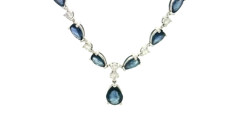 14 Karat White Fashion Gemstone Necklace
