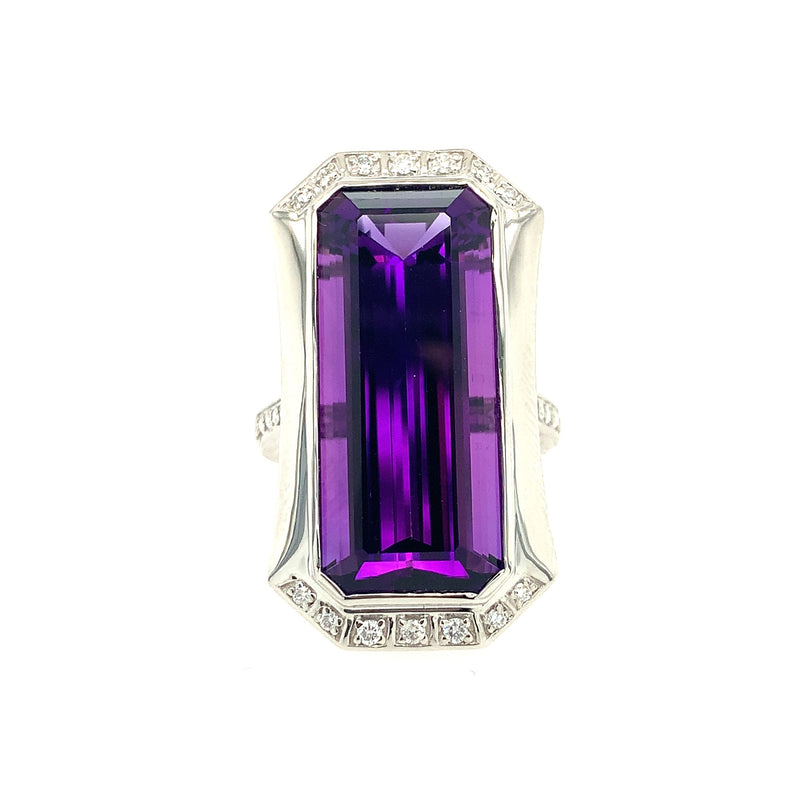 18 Karat White Lady's Gemstone Fasion Ring - ADG JEWELS LLC