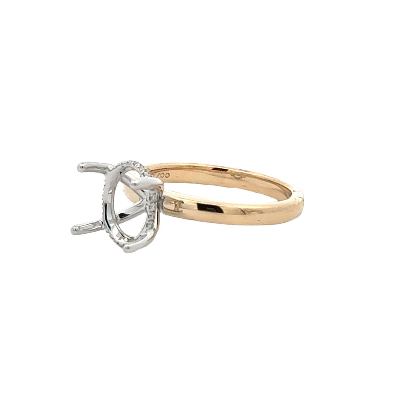 14 Karat Two Tone Semi-mount