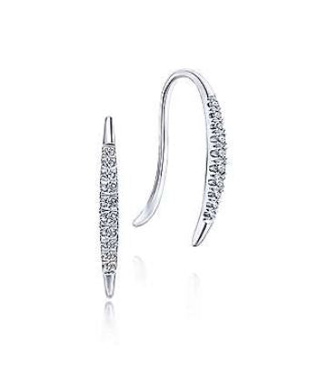 14 Karat White Drop Diamond Earrings - GABRIEL & CO.