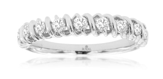 14 Karat White Straight Prong Band