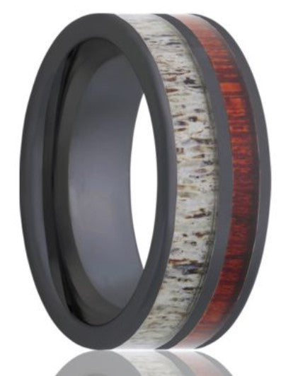 8mm Ceramic Flat Comfort Fit Wedding Band