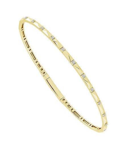 14 Karat Yellow Bangle Diamond Bracelet