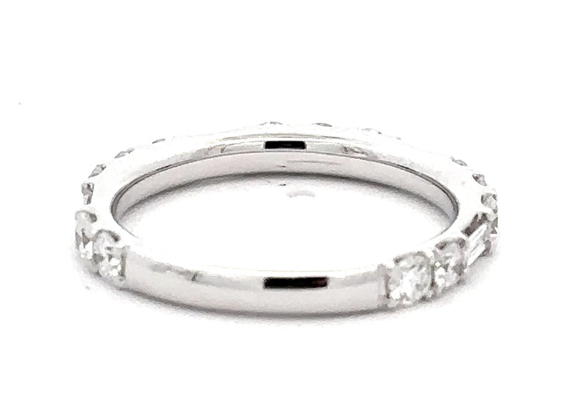 14 Karat White Stackable Band Band - DIAMONDS FOREVER OF USA INC