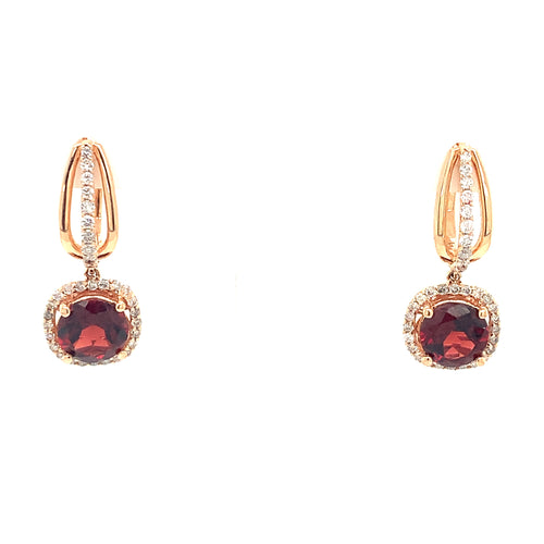 14 Karat Rosé Garnets Gemstone Earrings - RYAN GEMS INC.