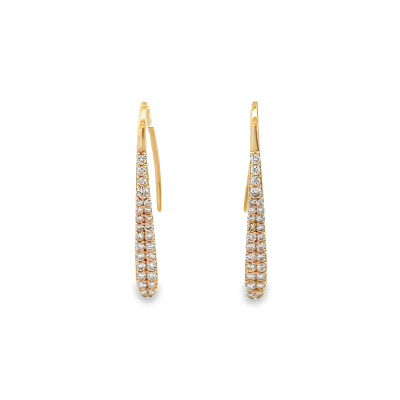 14 Karat Yellow Drop Diamond Earrings