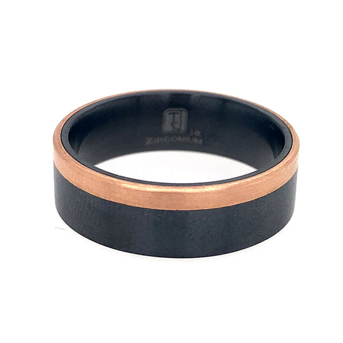 7mm Zirconium Flat Comfort Fit Wedding Band - HEAVY STONE RINGS