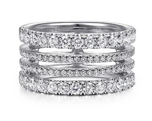 14 Karat White Women's Diamond Fashion Ring - GABRIEL & CO.