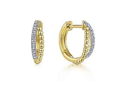 14 Karat Yellow Huggie Diamond Earrings - GABRIEL & CO.