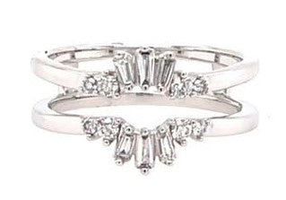 10 Karat White Ballerina Diamond Ring Guard