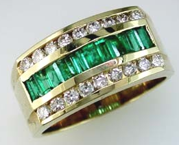 14 Karat Yellow Men's Ring Men's Gemstone Ring