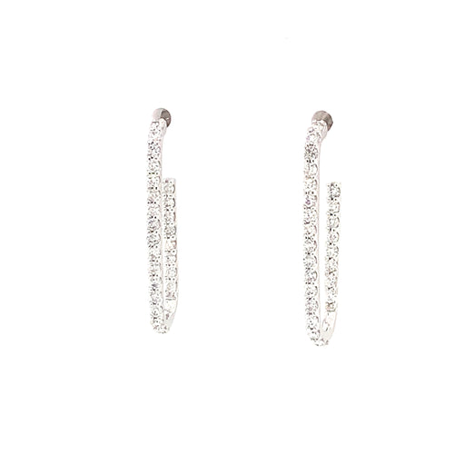 14 Karat White Drop Diamond Earrings - ROYAL JEWELRY MFG, INC.