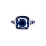 18 Karat White Lady's Halo Gemstone Fasion Ring