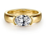 Yellow 14 Karat Solitaire Oval Cut Lab Grown Diamond Engagement Ring
