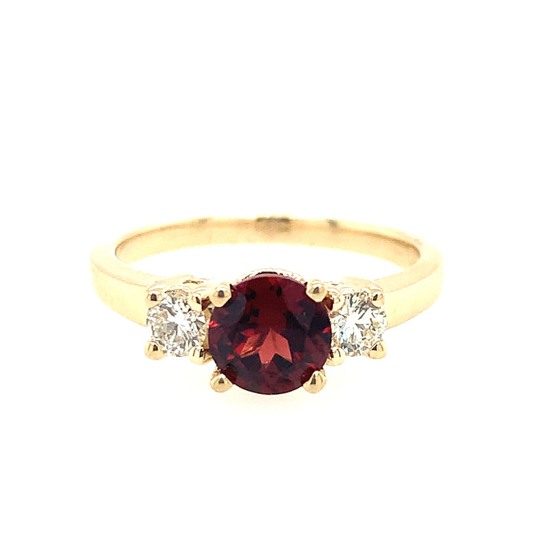 14 Karat Yellow Lady's 3 Stone Gemstone Fasion Ring