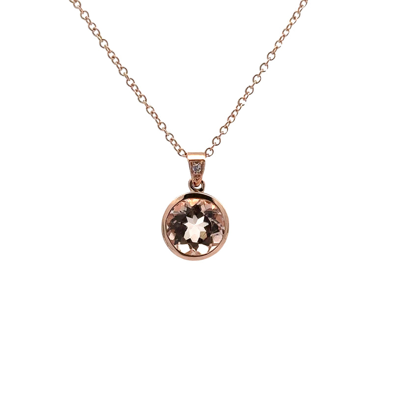 14 Karat Rosé Drop Gemstone Pendant