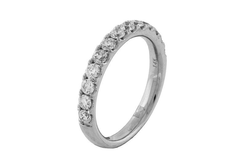 14 Karat White Straight Prong Band