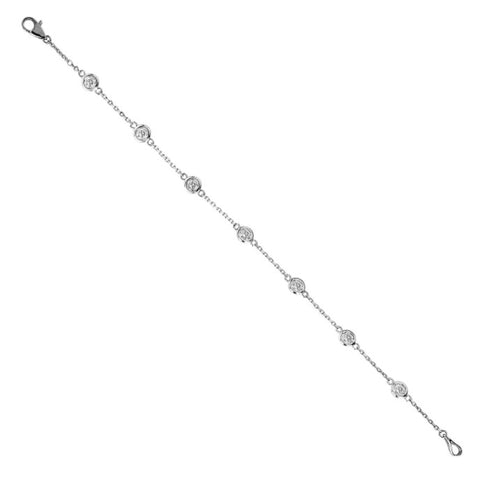 White 14 Karat 7 inch Tennis Lab Grown Diamond Bracelet - MALAKAN DIAMOND CO.