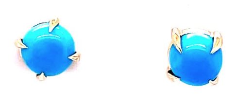 14 Karat Yellow Turquoise Gemstone Earrings