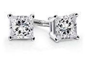 14 Karat White 0.90ct Diamond Stud Earrings - REAL GEMS CORP