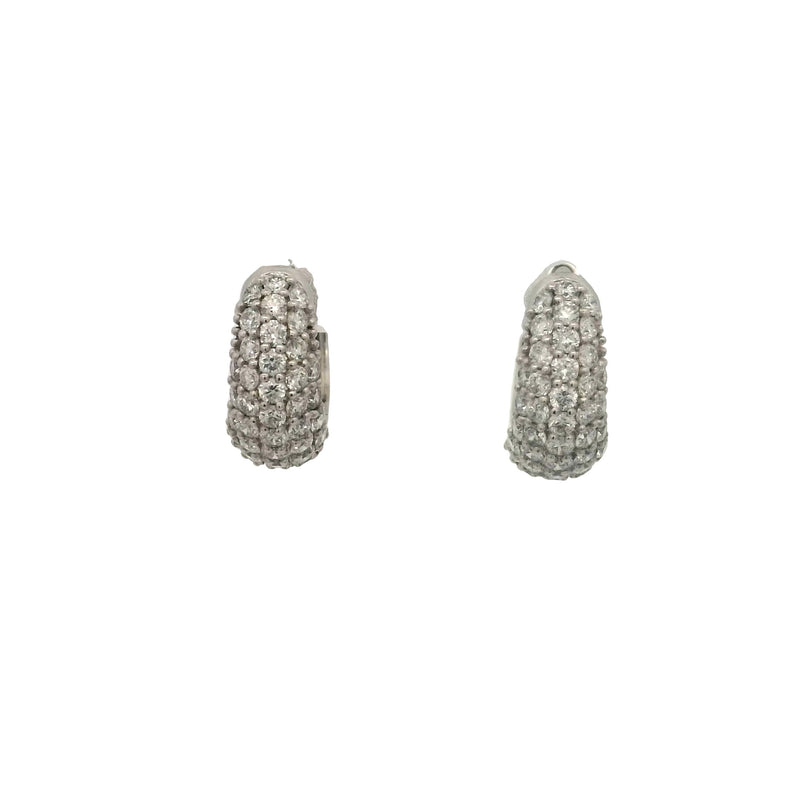 White 14 Karat Huggie Lab Grown Diamond Earrings