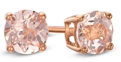 14 Karat Rosé Morganites Gemstone Earrings - ROYAL JEWELRY MFG, INC.