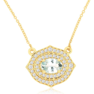 14 Karat Yellow Station Gemstone Necklace