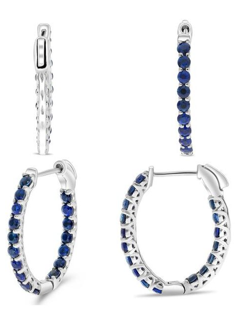 14 Karat White Sapphires Gemstone Earrings