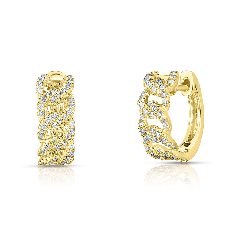 14 Karat Yellow Huggie Diamonds Earrings