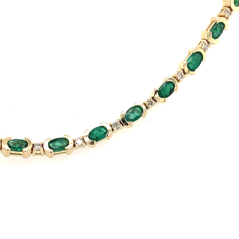 14 Karat Yellow Gemstone Tennis Bracelet