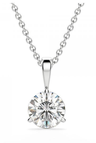14 Karat White Drop Lab Grown Diamond Pendants