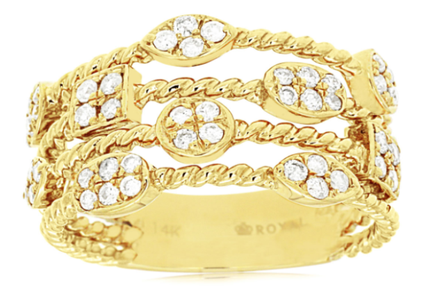 14 Karat Yellow Women's Diamond Fashion Ring